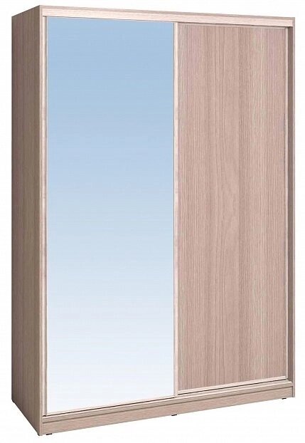 Шкаф-купе 1600 Домашний зеркало/лдсп + шлегель, Ясень шимо светлый от компании Мебельный магазин ГОССА - фото 1