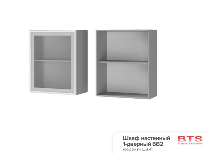 Шкаф настенный 1-дверный со стеклом Арабика 6В2 от компании Мебельный магазин ГОССА - фото 1