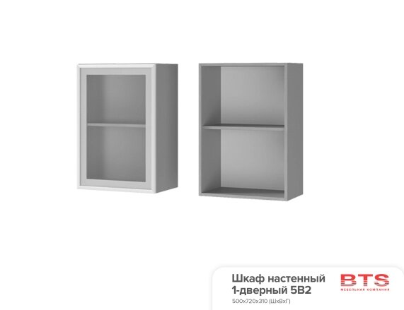 Шкаф настенный 1-дверный со стеклом Титан 5В2 от компании Мебельный магазин ГОССА - фото 1