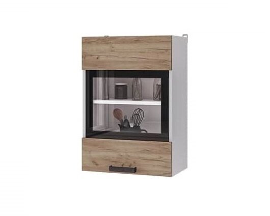 Шкаф настенный 5В2 1-дверный со стеклом Крафт от компании Мебельный магазин ГОССА - фото 1