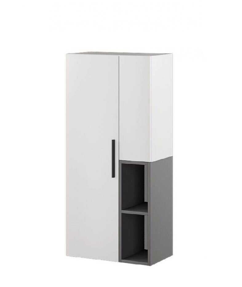 Шкаф настенный Альберо белый/графит серый от компании Мебельный магазин ГОССА - фото 1