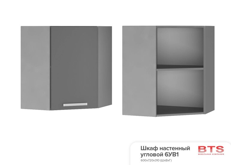 Шкаф настенный угловой Арабика 6УВ1 от компании Мебельный магазин ГОССА - фото 1