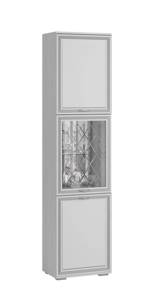 Шкаф-пенал с витриной Ливорно ЛШ-5, ясень анкор светлый от компании Мебельный магазин ГОССА - фото 1