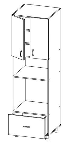 Шкаф под духовку и микроволновку Т-2792 от компании Мебельный магазин ГОССА - фото 1