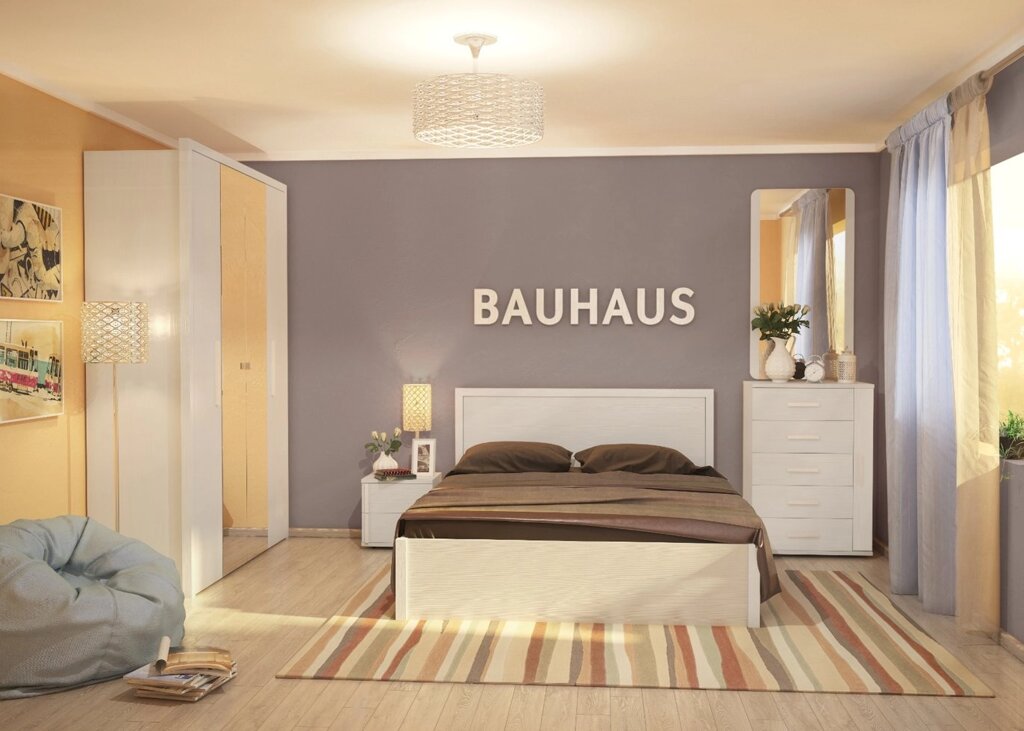 Спальня Bauhaus (комплект 2) от компании Мебельный магазин ГОССА - фото 1