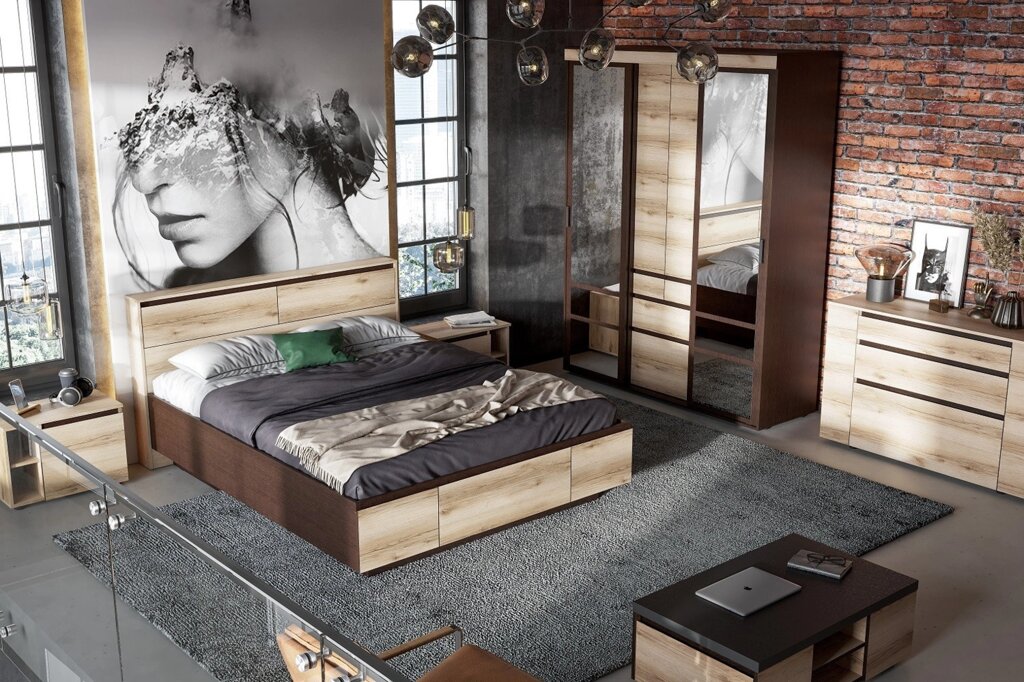 Спальня Берген (комплект 1) от компании Мебельный магазин ГОССА - фото 1