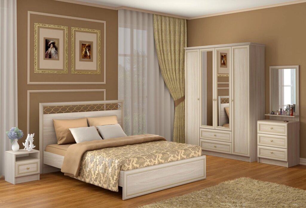 Спальня Брайтон (комплект 1) от компании Мебельный магазин ГОССА - фото 1