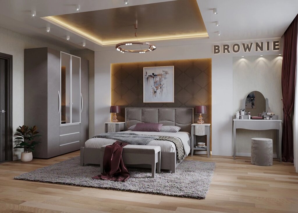 Спальня Brownie (комплект 1) от компании Мебельный магазин ГОССА - фото 1