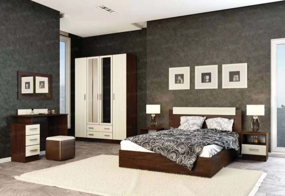 Спальня Эко Венге (комплект 1) от компании Мебельный магазин ГОССА - фото 1