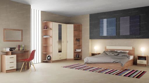 Спальня Эко ясень шимо (Комплект 2) от компании Мебельный магазин ГОССА - фото 1