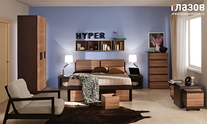 Спальня Hyper (комплект 1) от компании Мебельный магазин ГОССА - фото 1