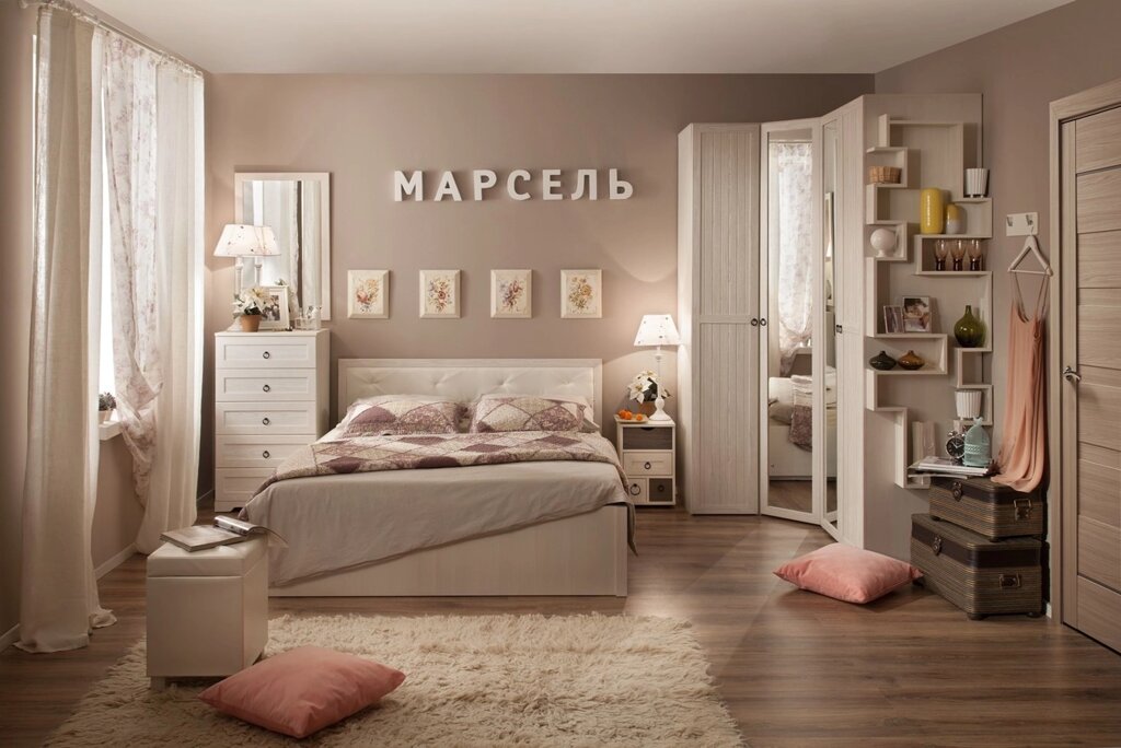 Спальня Марсель (комплект 1) от компании Мебельный магазин ГОССА - фото 1