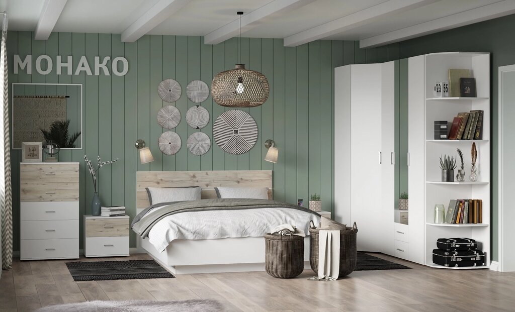 Спальня Монако (комплект 1), белый от компании Мебельный магазин ГОССА - фото 1