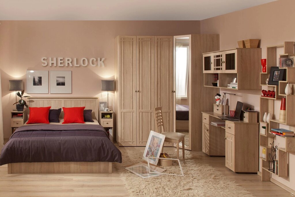 Спальня SHERLOCK, Сонома. Комплект 1 от компании Мебельный магазин ГОССА - фото 1