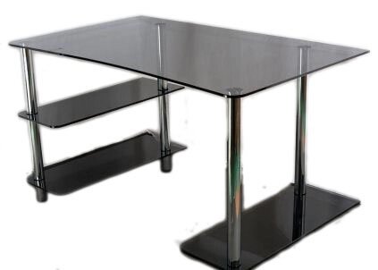 Стеклянный компьютерный стол КС-10 от компании Мебельный магазин ГОССА - фото 1