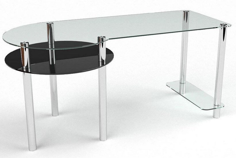 Стеклянный компьютерный стол КС-22 от компании Мебельный магазин ГОССА - фото 1