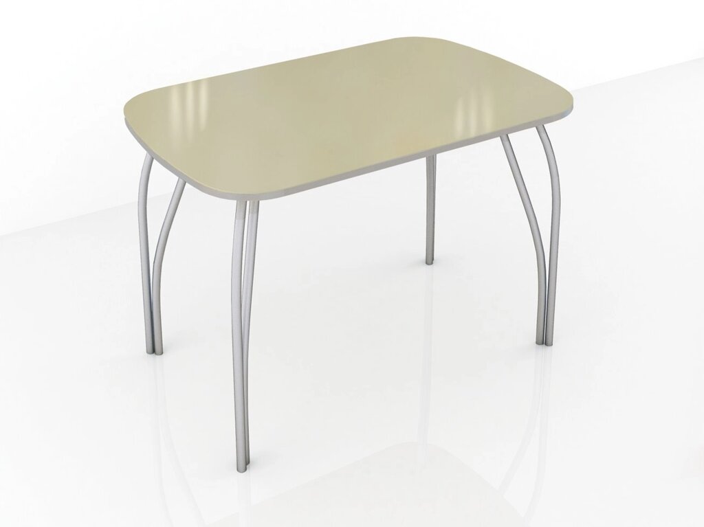 Стол обеденный 600 со стеклом Лотос (Лакобель ваниль) от компании Мебельный магазин ГОССА - фото 1