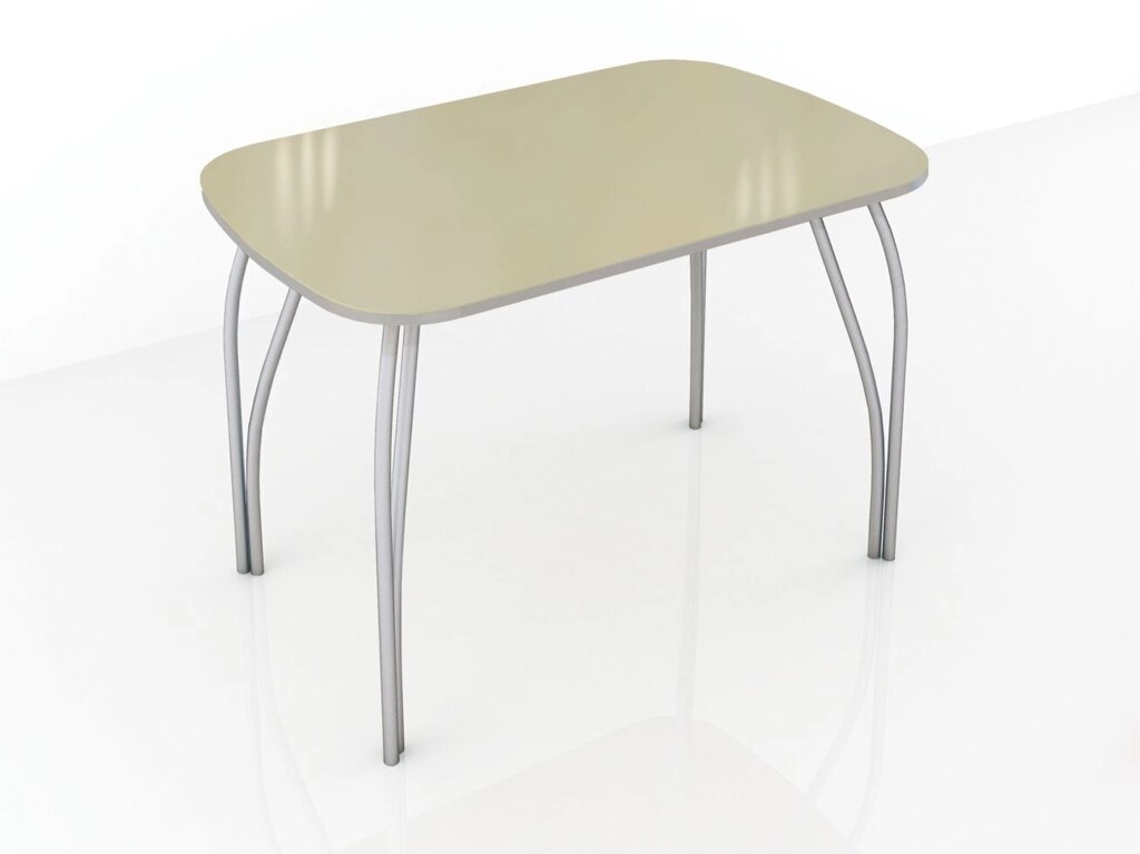 Стол обеденный 700 со стеклом Агат (Лакобель ваниль) от компании Мебельный магазин ГОССА - фото 1