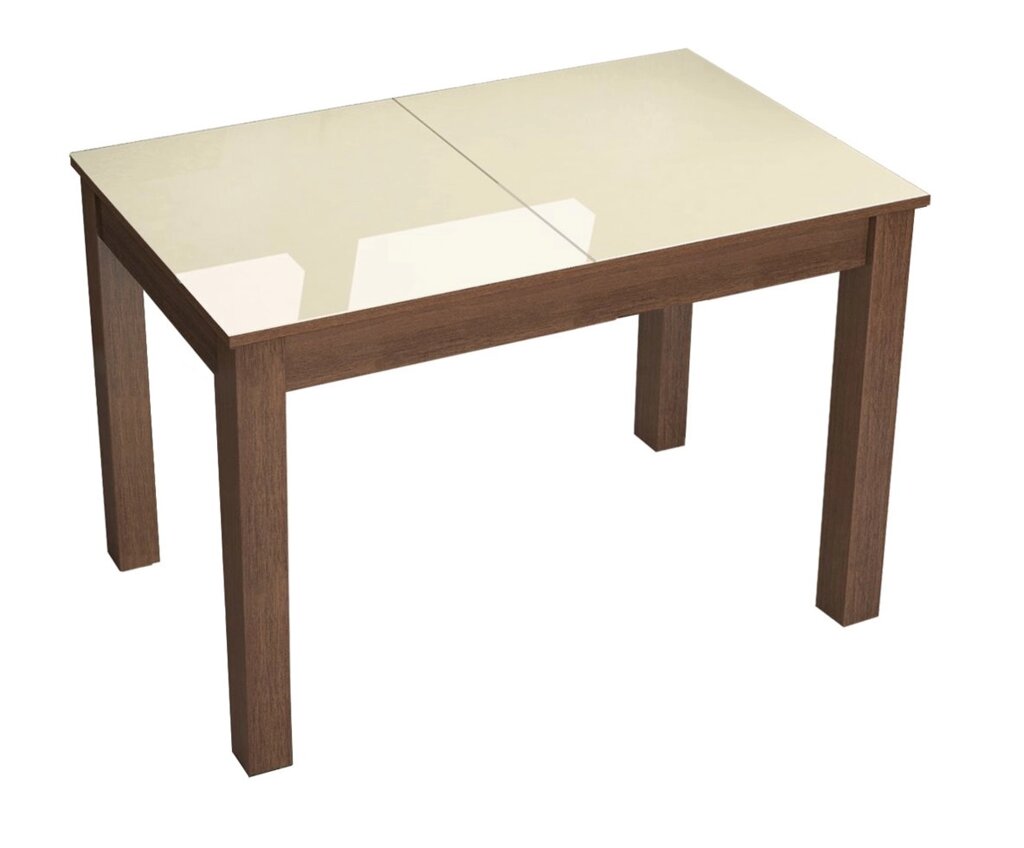 Стол обеденный раскладной БРУНО 1200*800 (Лакобель Ваниль) от компании Мебельный магазин ГОССА - фото 1