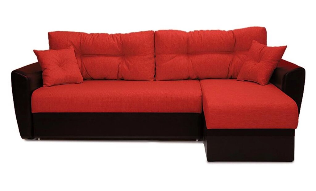 Угловой диван Амстердам рогожка красная от компании Мебельный магазин ГОССА - фото 1