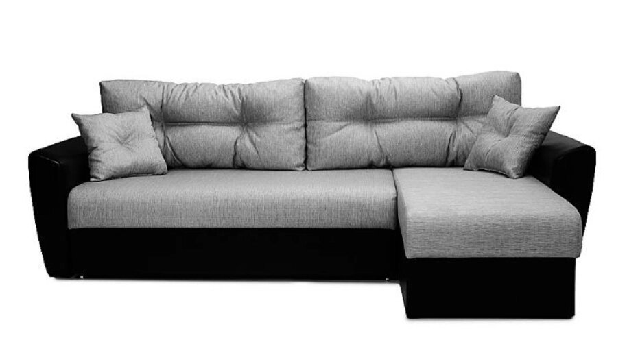 Угловой диван Амстердам рогожка серая от компании Мебельный магазин ГОССА - фото 1