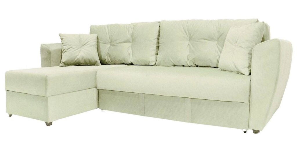 Угловой диван Амстердам велюр бежевый от компании Мебельный магазин ГОССА - фото 1