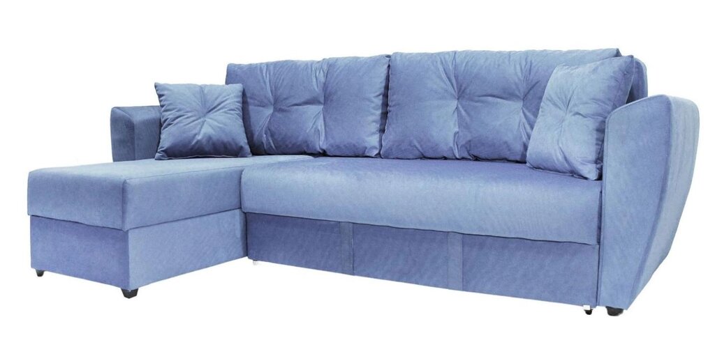 Угловой диван Амстердам велюр серый от компании Мебельный магазин ГОССА - фото 1