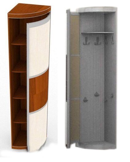 Угловой элемент радиусный с дверью (крючки) от компании Мебельный магазин ГОССА - фото 1