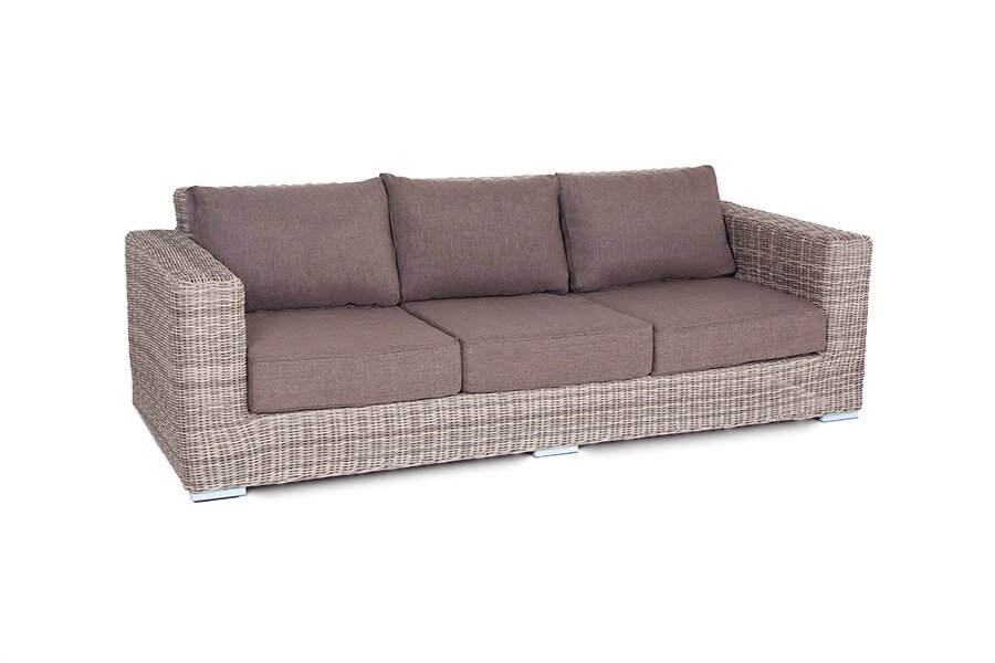 "Боно" диван из искусственного ротанга трехместный, цвет серый от компании M-Lion мебель - фото 1
