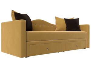 Детский прямой диван Дориан | Желтый | коричневый
