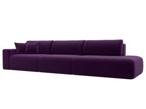 Диван прямой Лига-036 Модерн Лонг подлокотник слева, Фиолетовый