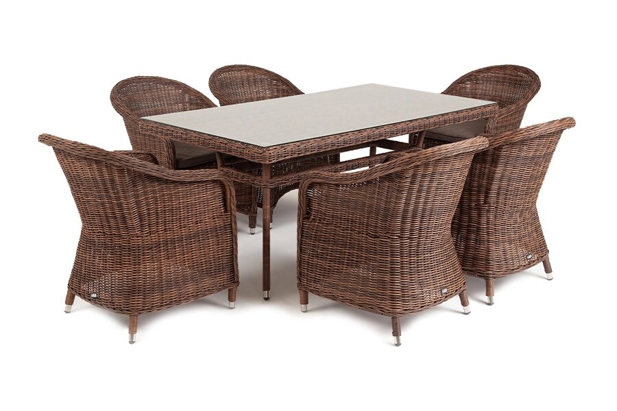 "Эспрессо" обеденная группа плетеная, цвет коричневый от компании M-Lion мебель - фото 1