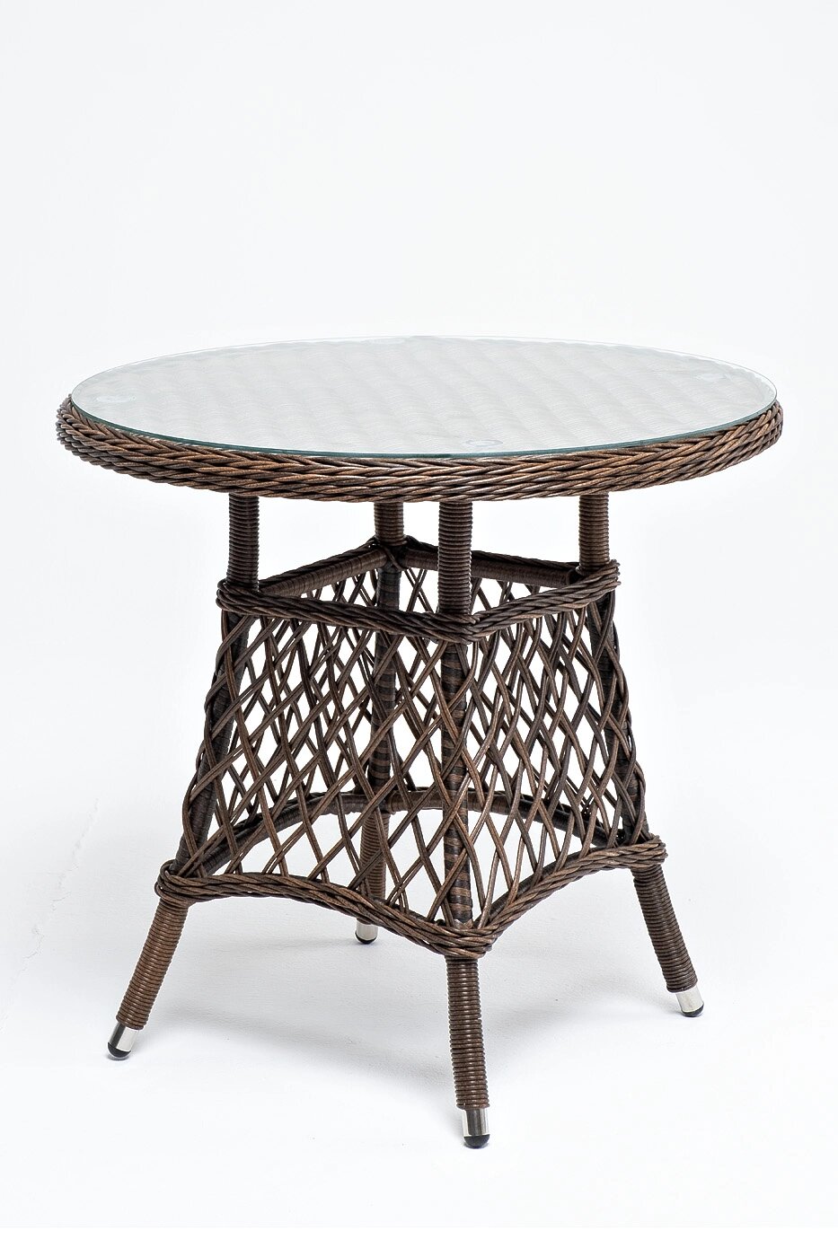 "Эспрессо" плетеный круглый стол, диаметр 80 см, цвет графит от компании M-Lion мебель - фото 1