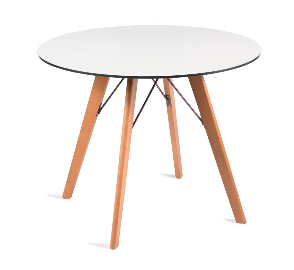 "Франческо" интерьерный стол из HPL круглый Ø100см, цвет молочный от компании M-Lion мебель - фото 1