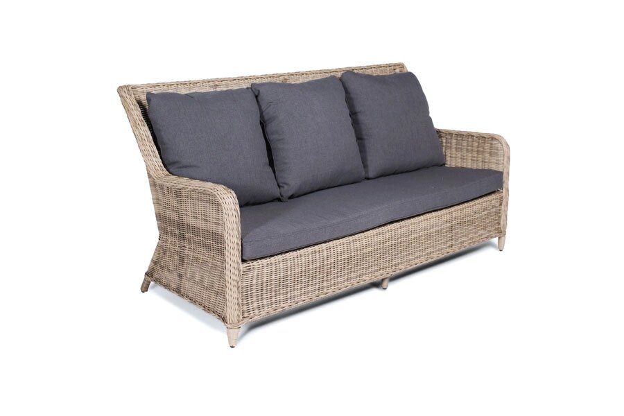 "Гляссе" диван трехместный из искусственного ротанга, цвет коричневый от компании M-Lion мебель - фото 1