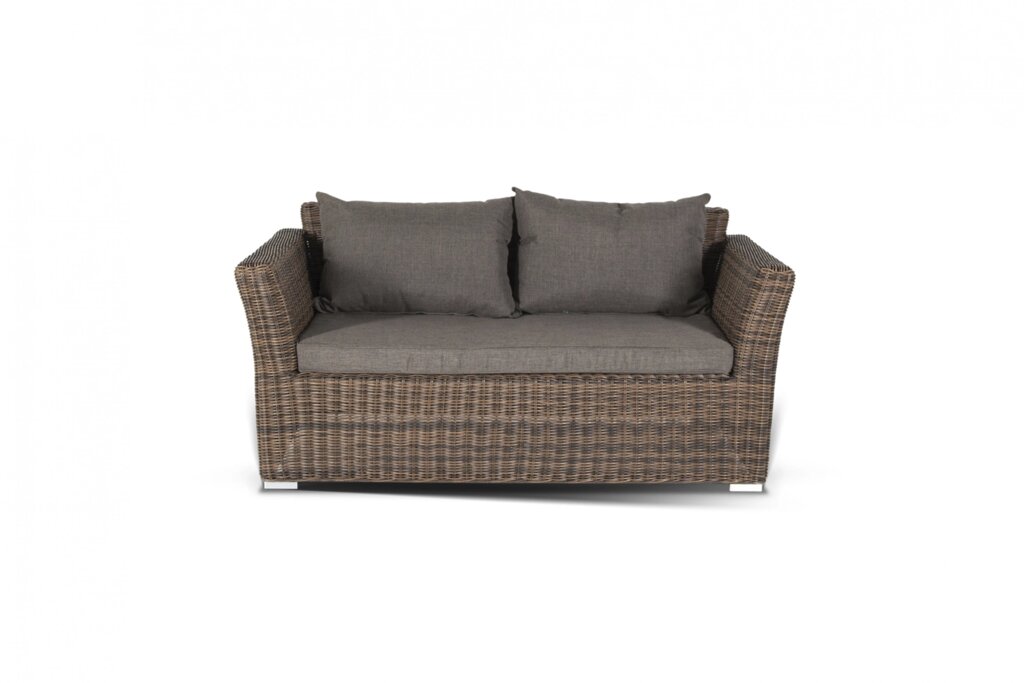 "Капучино" диван из искусственного ротанга двухместный, цвет коричневый от компании M-Lion мебель - фото 1