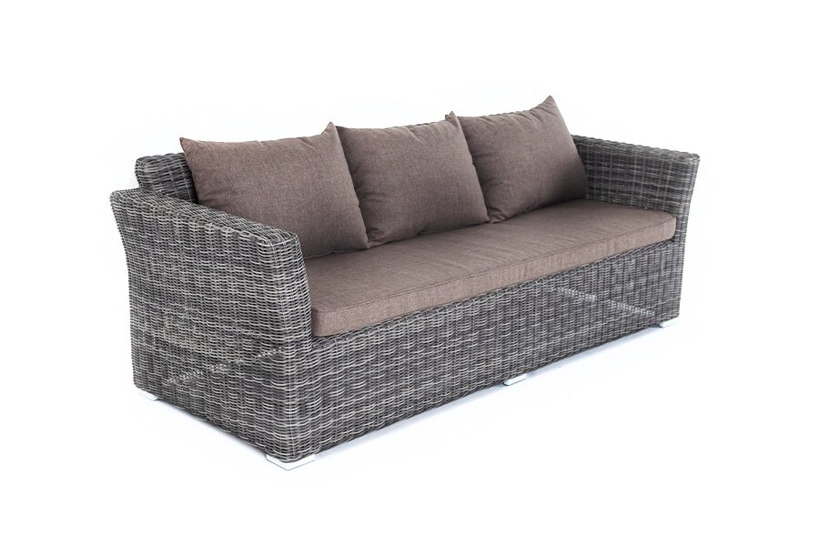 "Капучино" диван из искусственного ротанга трехместный, цвет графит от компании M-Lion мебель - фото 1