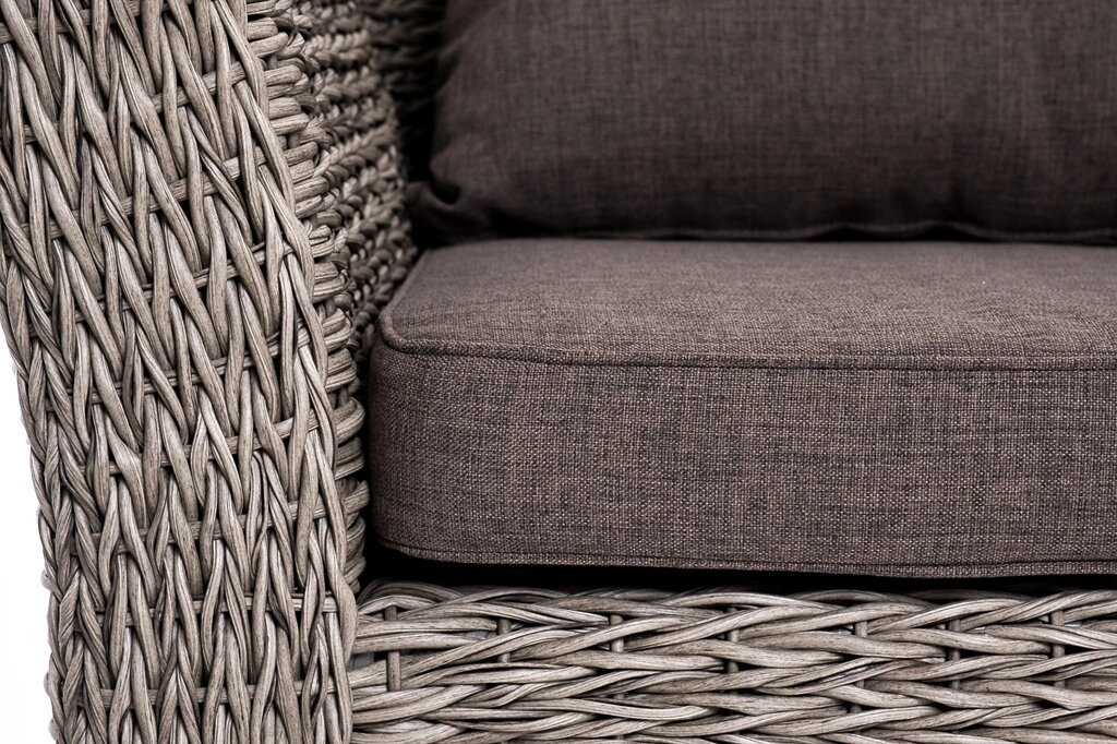 "Капучино" лаунж-зона из искусственного ротанга (гиацинт), цвет серый от компании M-Lion мебель - фото 1
