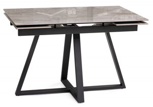 Керамический стол Силлем 120(180)х80х77 dyna fantasico grey - черный