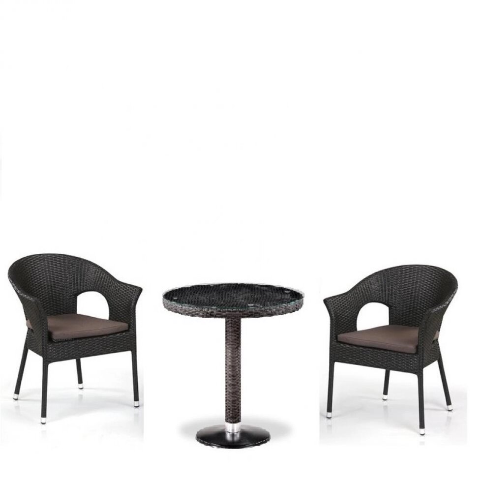 Кофейны комплект плетеной мебели T601-Y79A-W53 Brown (2+1) от компании M-Lion мебель - фото 1