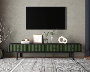 Комод с четырьмя ящиками под TV "Emerson" арт EM06-green-L