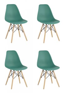 Комплект из четырех стульев | DSW | серо-зеленый