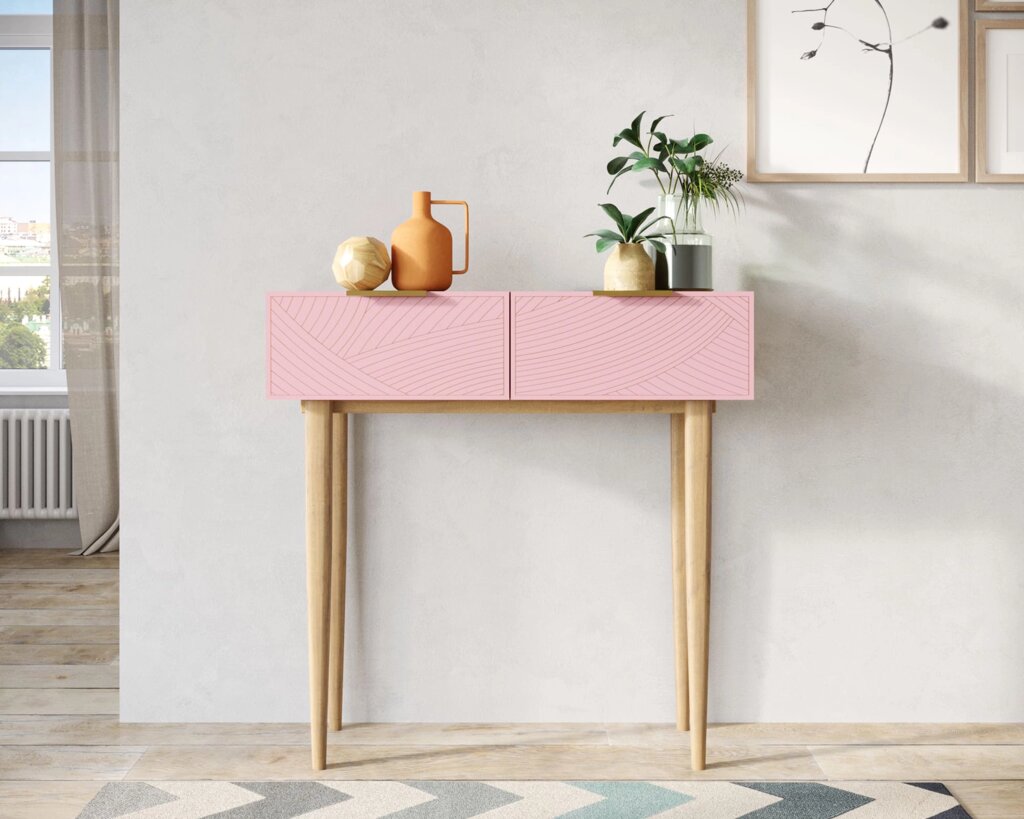 Консоль с двумя ящиками "Line" LN16-GR1-pink от компании M-Lion мебель - фото 1