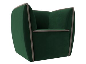 Кресло Бергамо, велюр, зеленый, коричневый