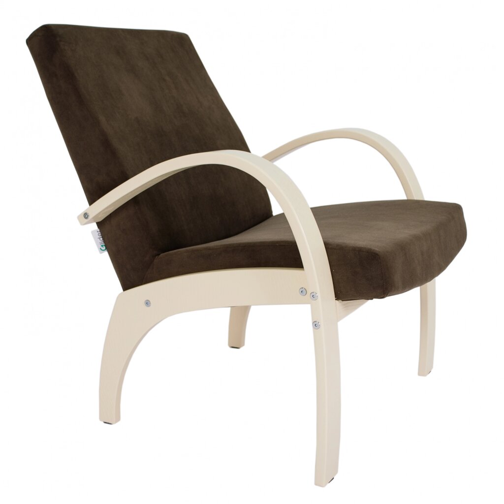 Кресло для отдыха Денди шпон | Ткань ультра шоколад | каркас дуб шампань шпон от компании M-Lion мебель - фото 1