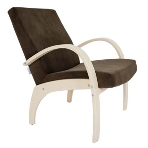 Кресло для отдыха Денди шпон | Ткань ультра шоколад | каркас дуб шампань шпон