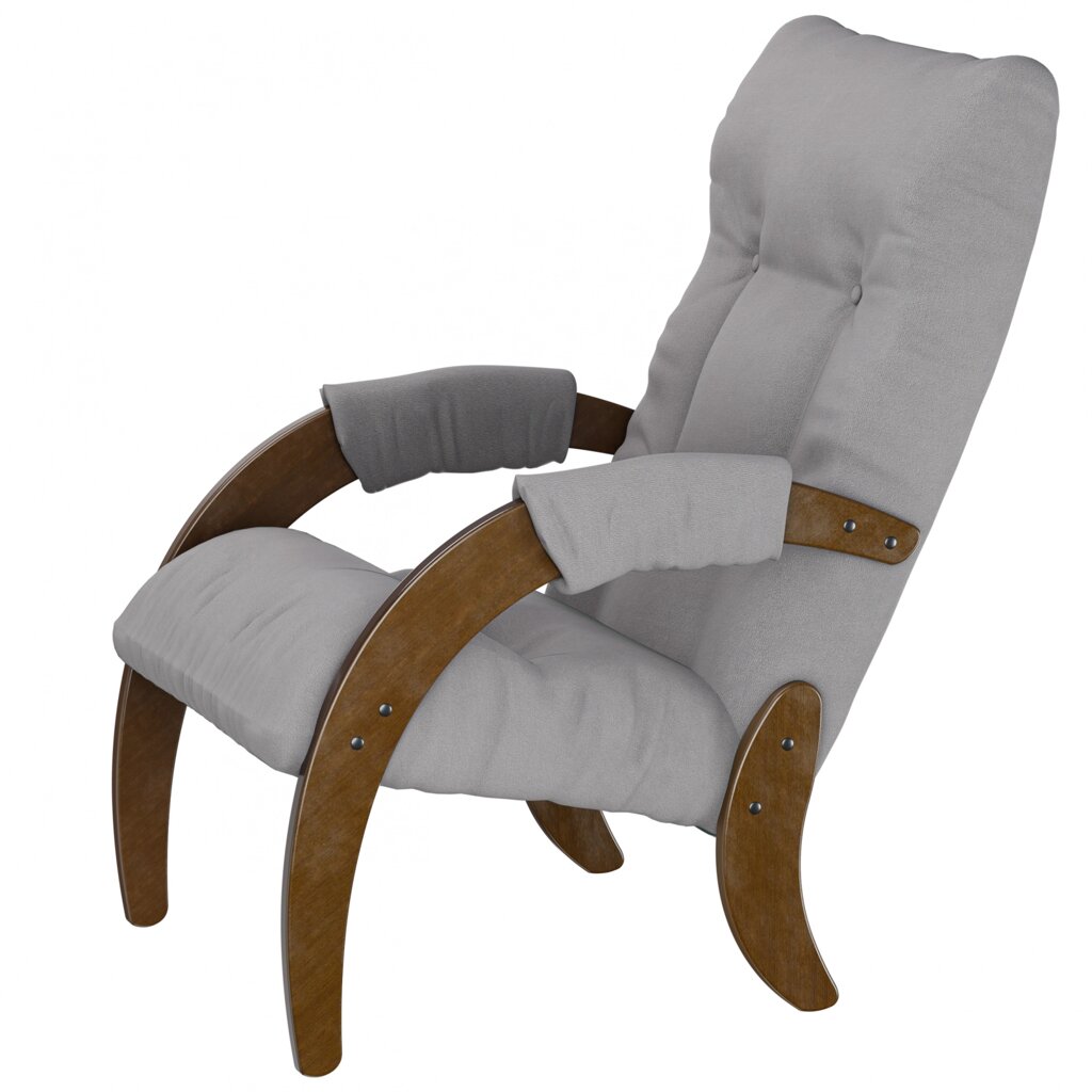 Кресло для отдыха Модель 61 Ткань ультра смок | каркас орех антик от компании M-Lion мебель - фото 1