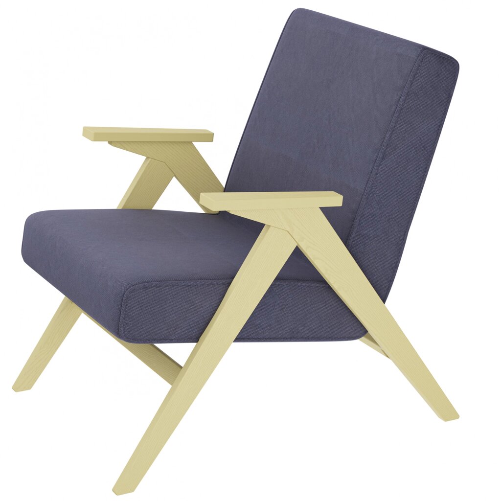 Кресло для отдыха Вест шпон | Ткань верона дэним блу | каркас дуб шампань шпон от компании M-Lion мебель - фото 1