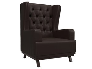 Кресло Джон Люкс, экокожа, коричневый
