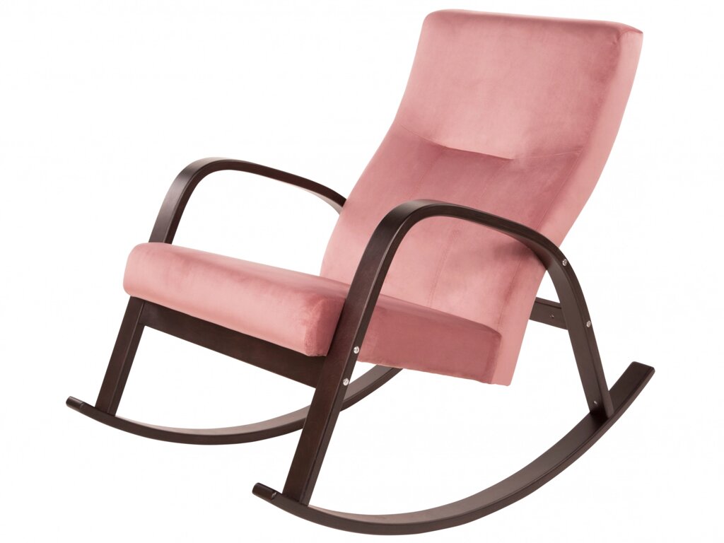 Кресло-качалка Ирса ткань пудровый | каркас венге структура от компании M-Lion мебель - фото 1